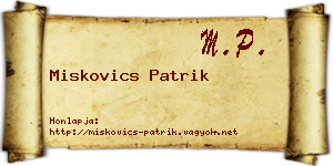 Miskovics Patrik névjegykártya