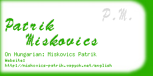 patrik miskovics business card